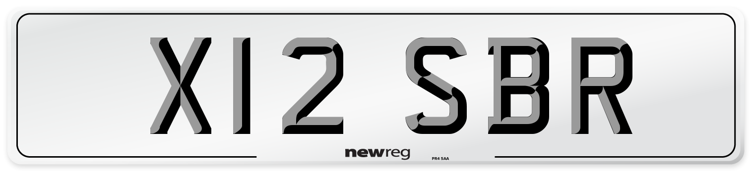 X12 SBR Number Plate from New Reg